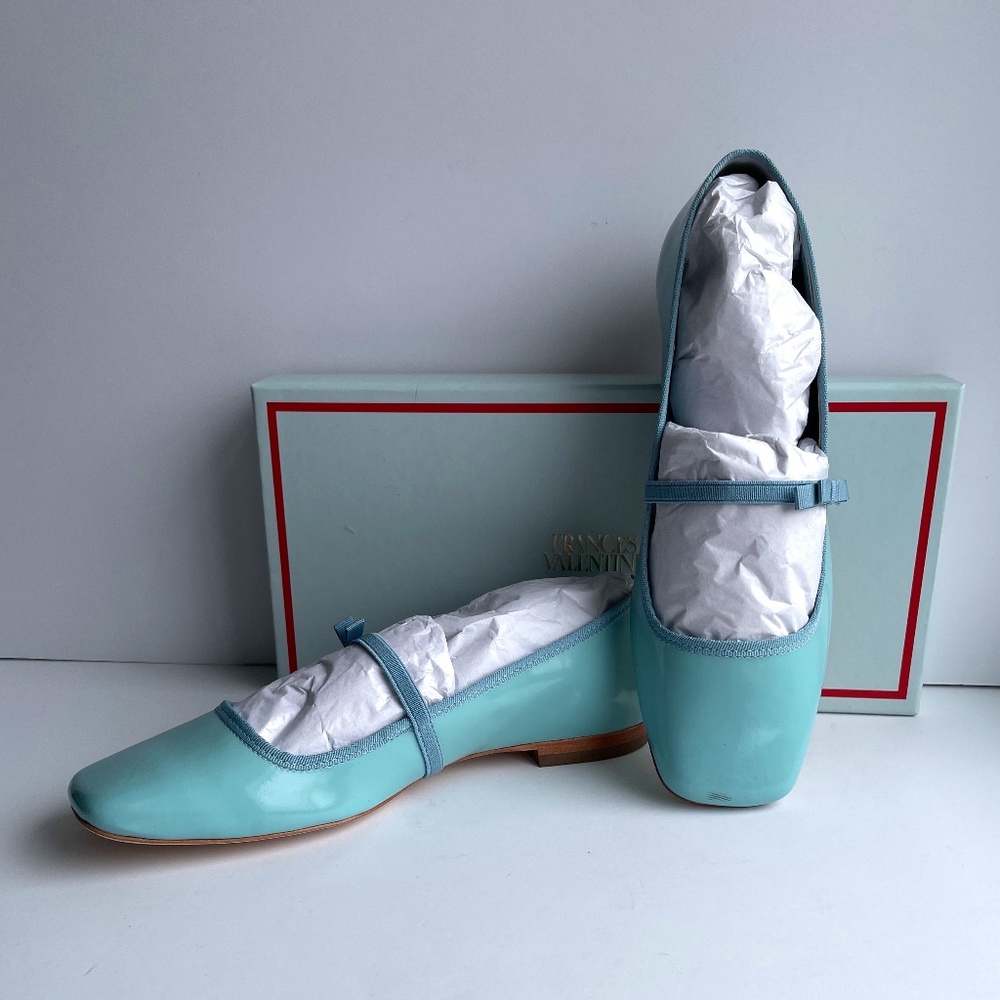 Frances Valentine Blue Leather Flats